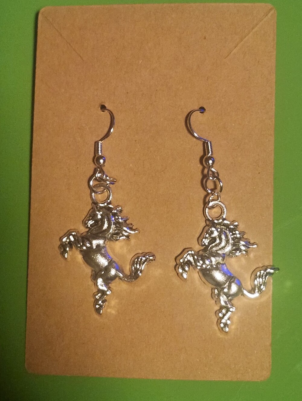 Silver Horse Dangle Earrings